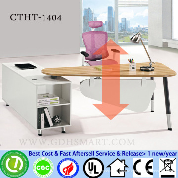 CTHT-1404 bamboo table top manual screw height adjustable desks height adjustable laptop table computer furniture